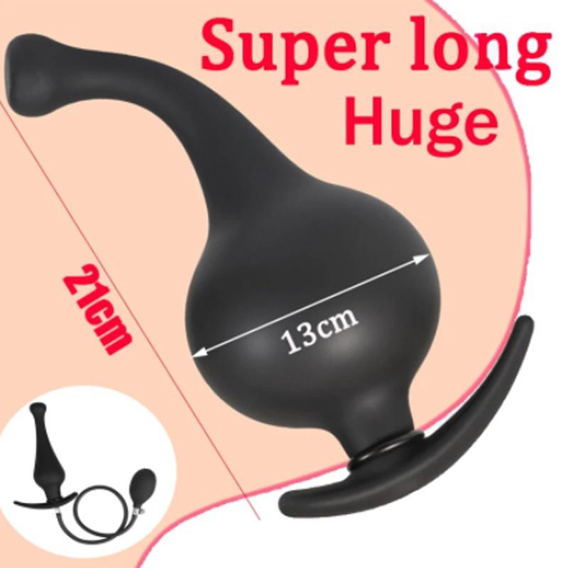 Super Long Inflatable Butt Plug Huge Ass Plug Vagina Dilation Anal Massage Prostate Ass Anal Vibrator Male and Female Sex Toys
