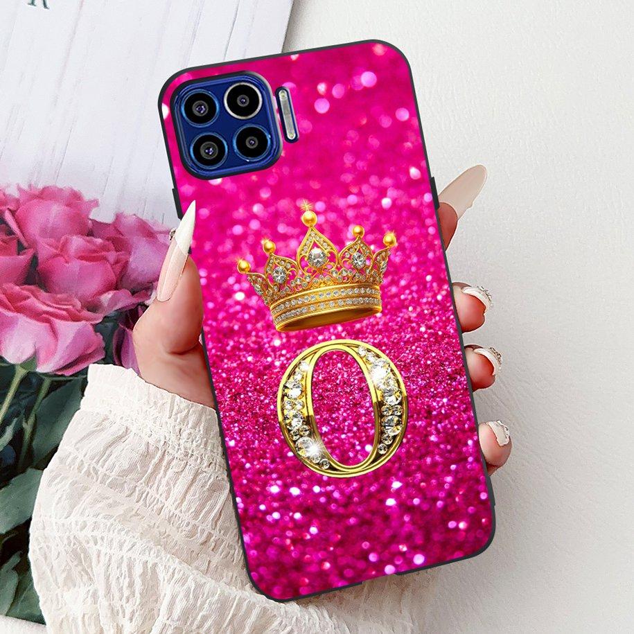 For Motorola One 5G Case Popular Letters Flower Crown Soft Silicone Shockproof TPU Couple Cover For Moto One 5G 2020 Phone Cases
