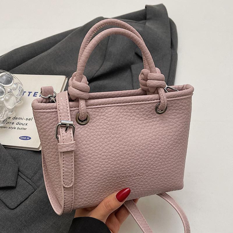 This Year's Hot Sale Korean Fashion Simple Style Lychee Pattern Portable Bucket Bag High Sense Versatile Temperament Messenger Women's Bag