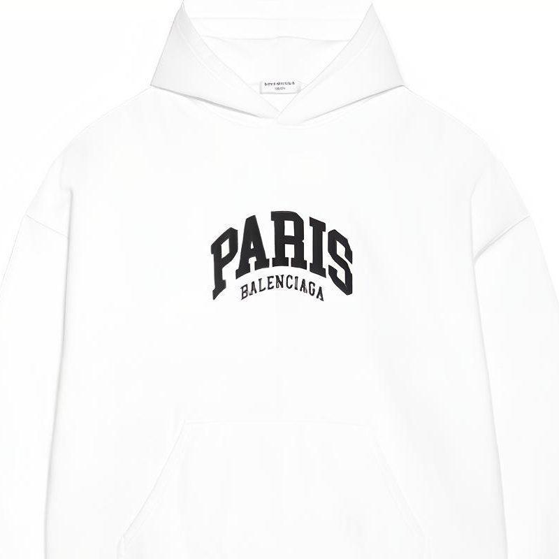 Balenciaga Cities Paris Hoodie Wide Fit 'White' 675003TLVL89040