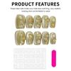 10Pcs Handmade Artificial Nails With Crystal Stone And Yellow Green Ombre Design For Daily Use