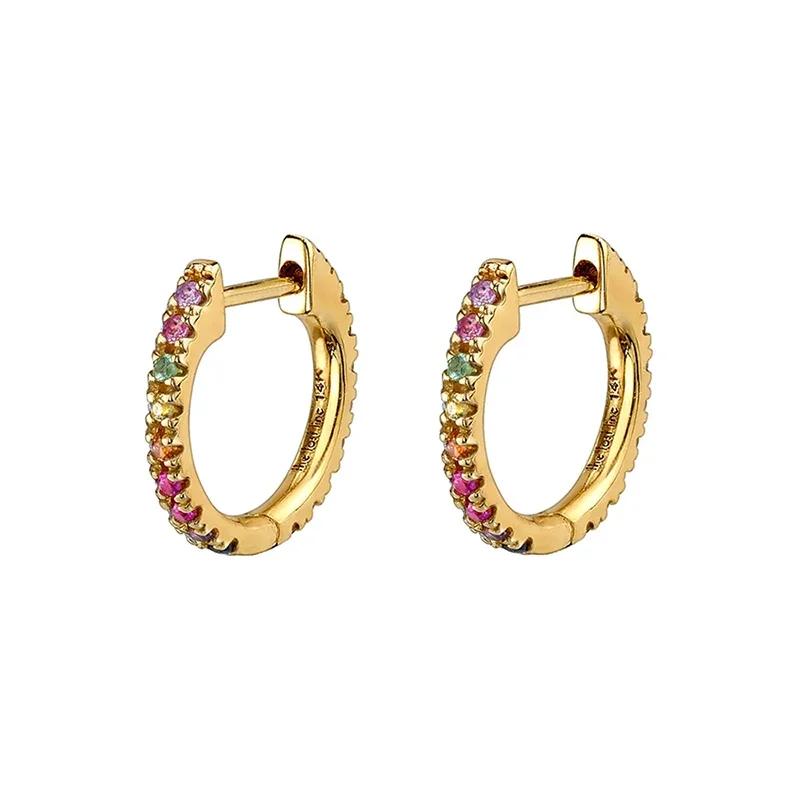 CRMYA Copper Gold Plated Earring Set For Women Color CZ Zircon Piercing Clip Hoop Dangle Earrings For Women Jewelry Wholesale