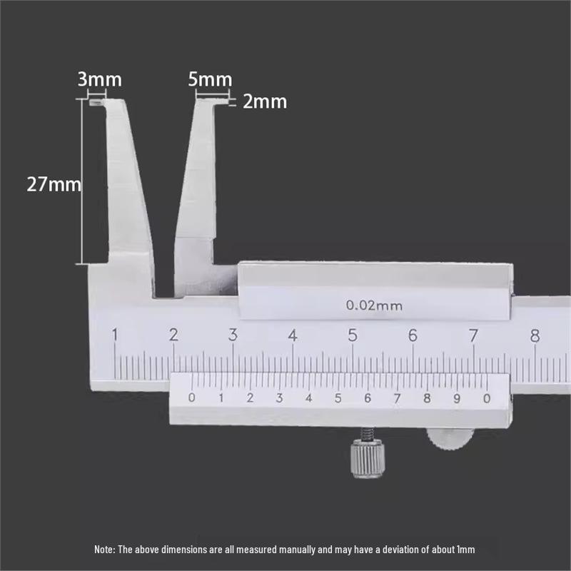 Sanhan Shen Gong Double Jaw Vernier Caliper, Long Jaw for Inner/Outer Groove Measurement (Sizes: 9, 150, 200, 300)