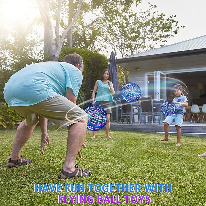 Rotating Magic Flying Ball Toys USB Rechargeable Stress Relief Toys Built-in RGB Lights Great Gift for Kids Adults Outdoor