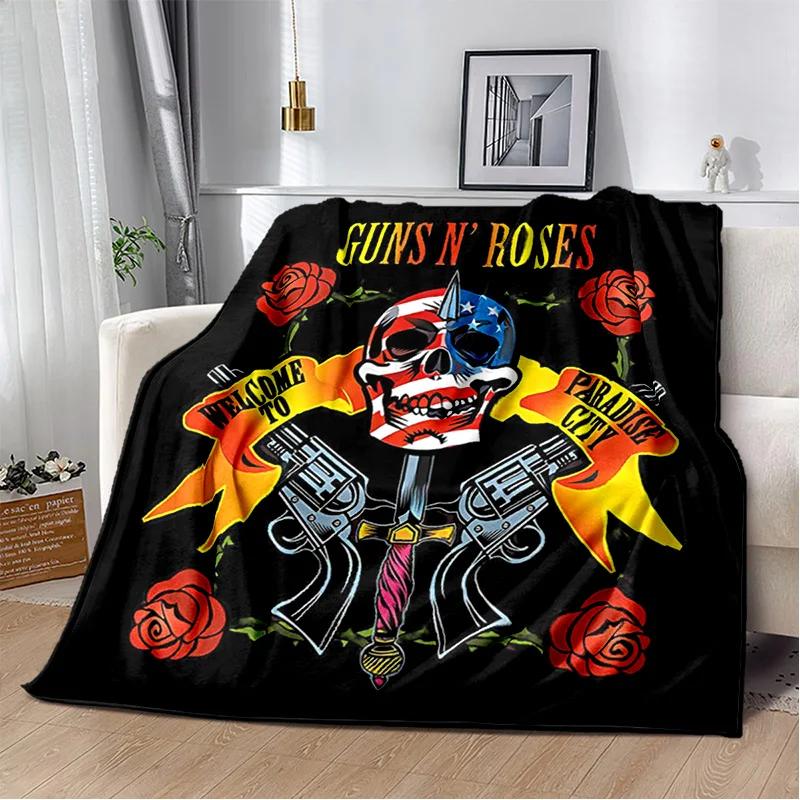 Guns N Roses Hard Rock Band Blanket,Soft Throw Blanket for Home Bedroom Bed Sofa Picnic Travel Office Rest Cover Blanket Kids
