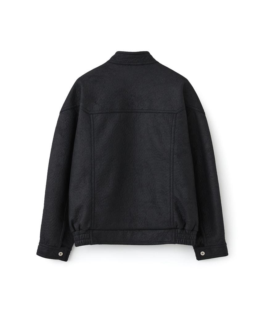 Aott Crop Two-Way Dirty Wash Blouson Black