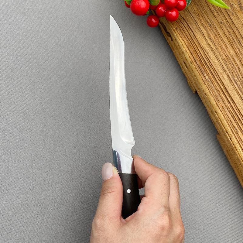 Utility Knife Barbecue Meat Cleaver Fruit Knife Steak Knife Stainless Steel Blade Wooden Handle Chef Cooking Cutting Boning Kitchen Knives