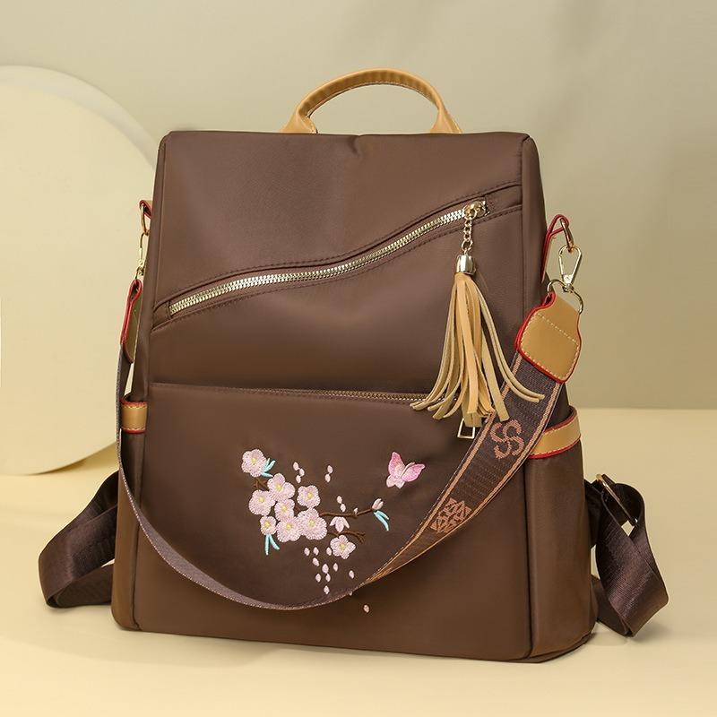 New Backpack Guochao Ethnic Fashion Commuter Schoolbag Large Capacity Women's Simple Casual Shoulder Bag Travel Bag
