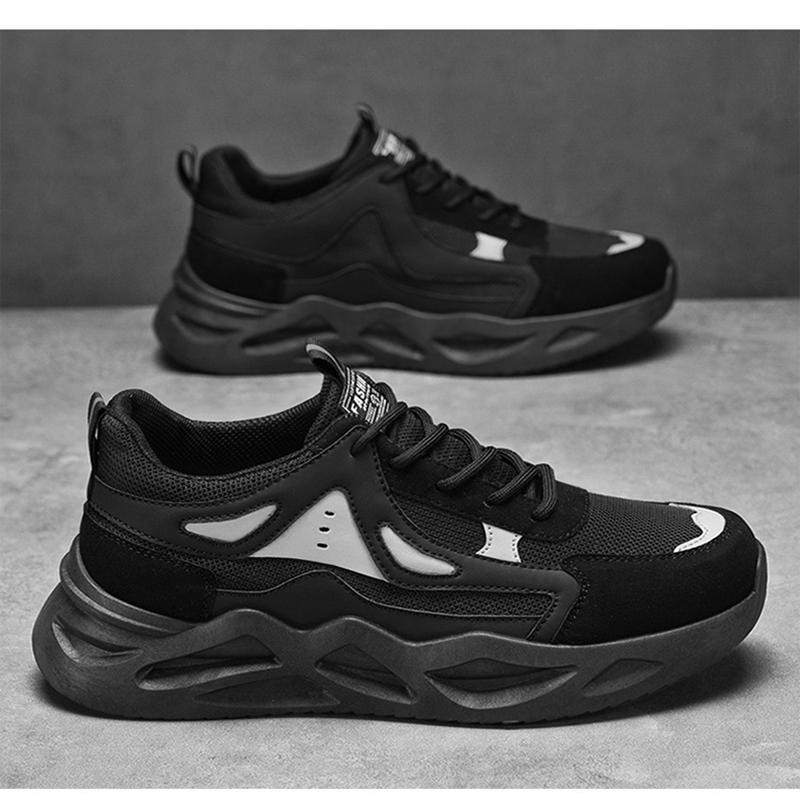 

Oulylan New Anti Slip Sport Shoes Comfortable Breathable Mesh Thick Soled Lace Up Casual Shoes Sneakers Men Running Shoes 44