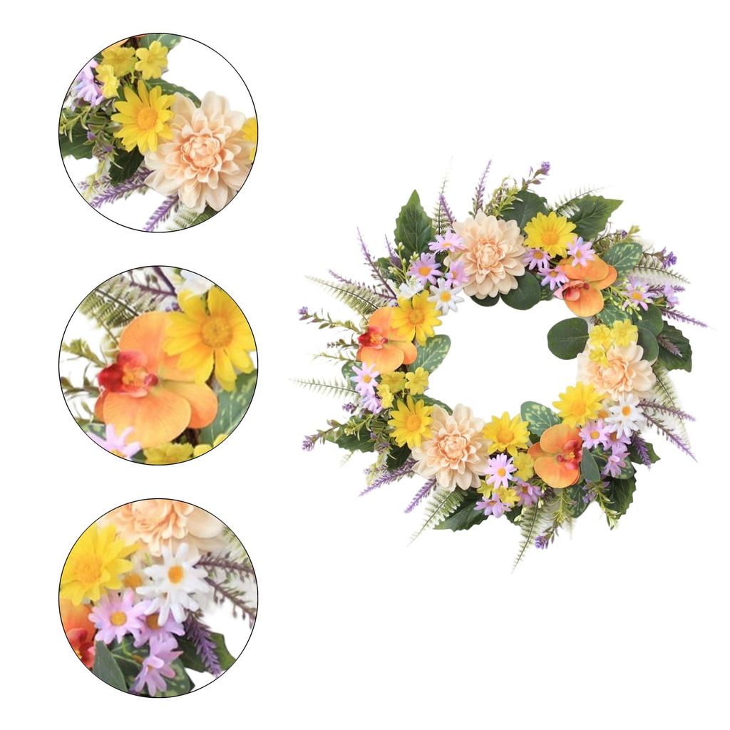 Artificial Dahlia Orchid Wreath For Spring Wedding Party Decorations Door Artificial Flower New Artificial Hanging Flowers