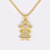 Classic Zircon Pendant Necklace Sparkling Zircon Pave Crystal Necklace  for Women Men