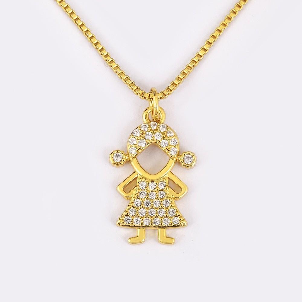 Classic Zircon Pendant Necklace Sparkling Zircon Pave Crystal Necklace  for Women Men