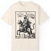 Medieval Knight Rider T-shirt, Cat Lover Tee, Unisex Comfort Color, Funny Cat, Meme Tee, Grimdark, Gift For Him, Fairycore, Retro 90s Tee