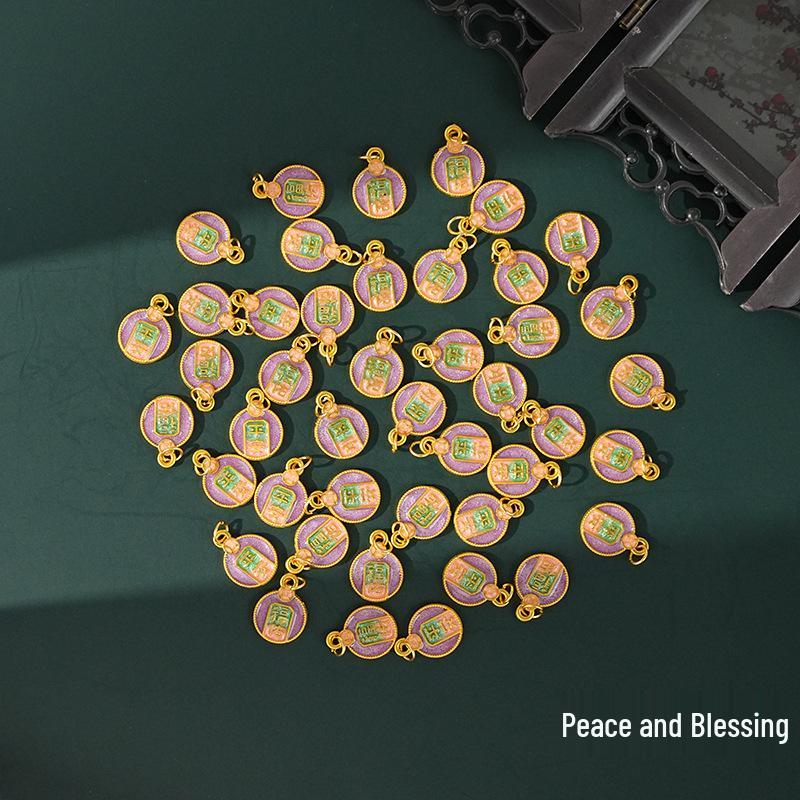 Year of the Horse Sand Gold Non-Fading Drip Oil Beaded DIY Bracelet and Jewelry Accessories.
