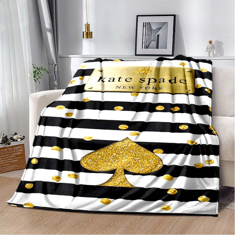 2026 New Fashion K-Kate-Spade Printed Blanket Sofa Bed Bedroom Living Room Portable Warm Extra Large Picnic Soft Blanket Stay