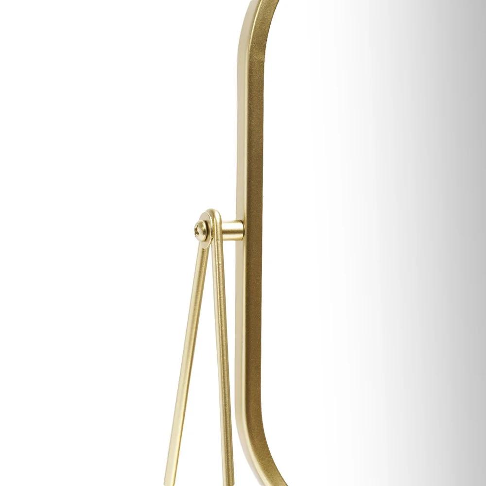 Modern Gold Tabletop Mirror Durable Vanity Easel Mirror Adjustable Tilt Perfect Makeup Grooming Home Decor Chic Accent
