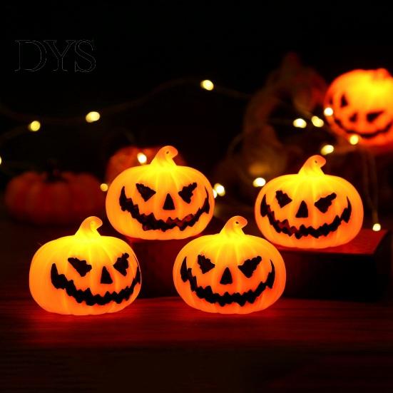 Durable Plastic Holiday Ornaments 3Pcs Halloween LED Pumpkin Light, Spooky Ghost Hanging Celebration Wall Hangings Decor for Bar, Glowing Haunted