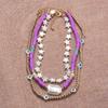 Ethnic Style Acrylic Handmade Soft Pottery Star Eye Necklace Fashion Light Luxury Pearl With Women