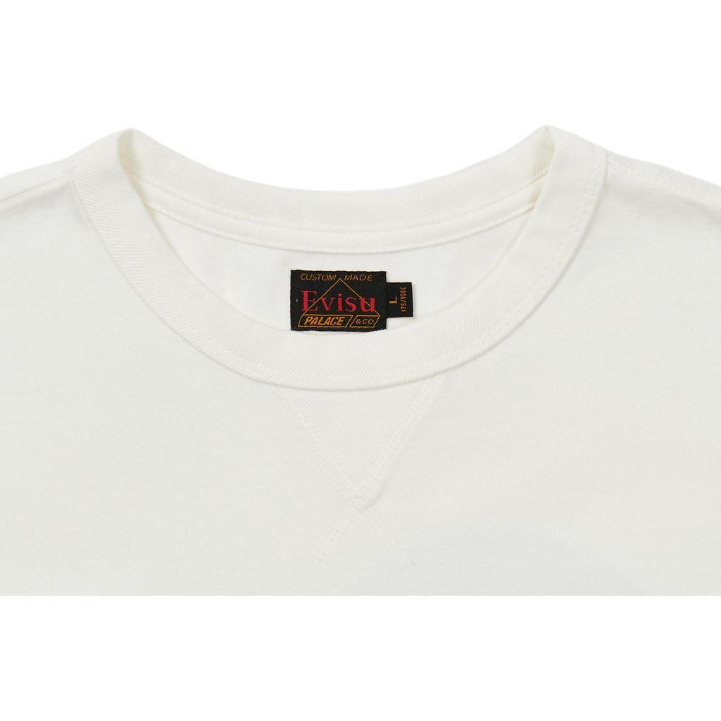 Palace X Evisu Co-Branded Seagull Print Round Neck Short Sleeve T-Shirt Unisex Tops White P21EVTS004