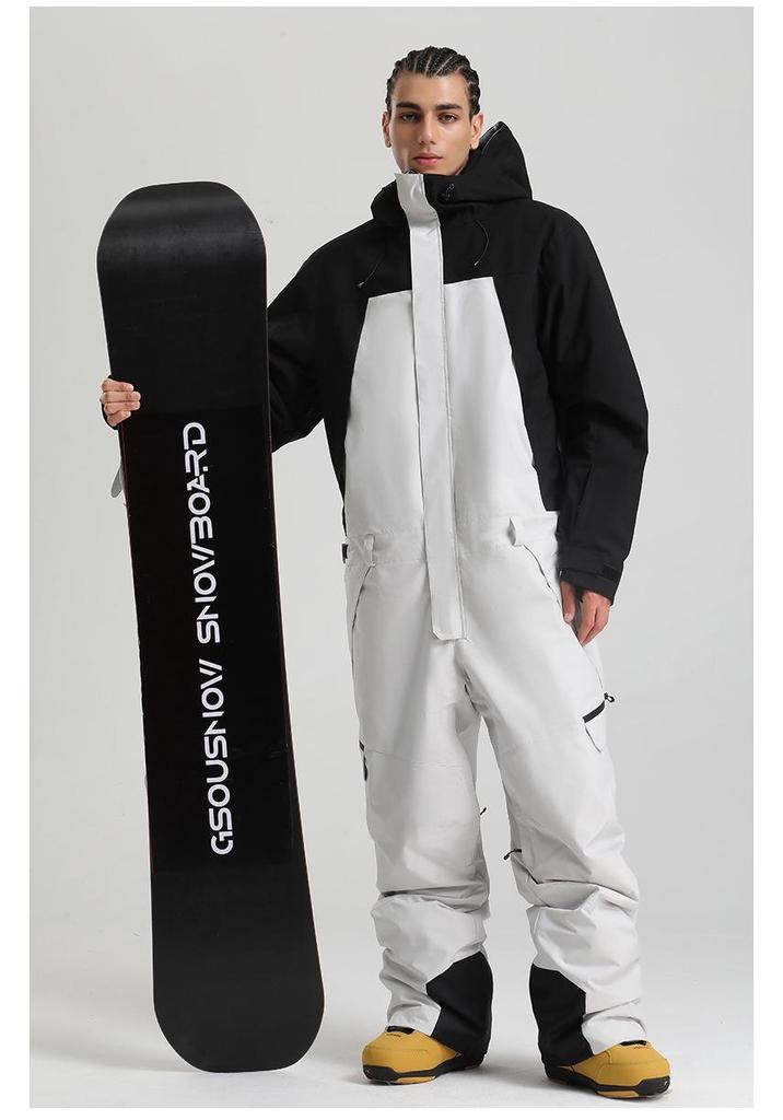 Men's One-Piece Ski Suit: Windproof, Waterproof, Breathable, Thickened, and Warm for Snowboarding