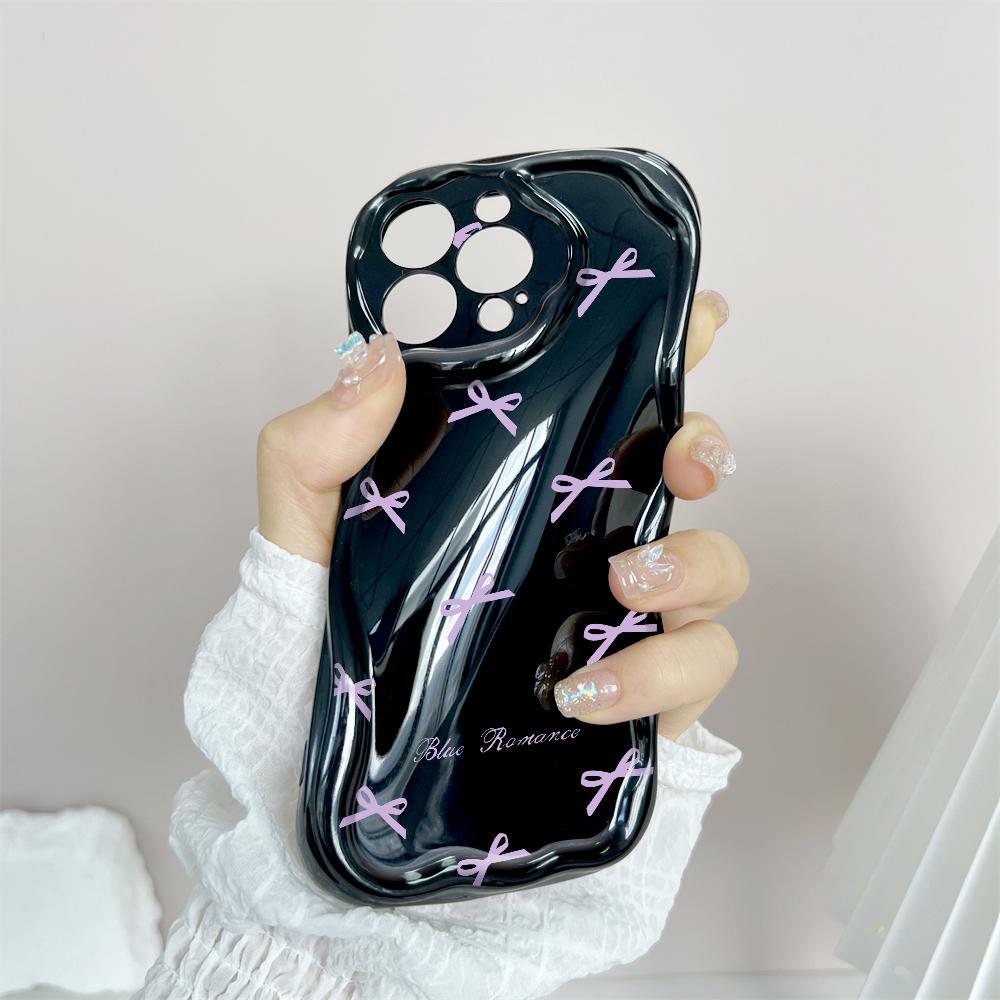 Cartoon Pattern Cream Texture Casing Wavy Edge Soft Silicone Cover Phone Case for IPhone Samsung Huawei Honor Xiaomi Redmi Infinix Tecno