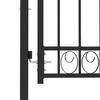 Garden Gate EMMEN with Arched Top Steel 100 x 86 cm Black