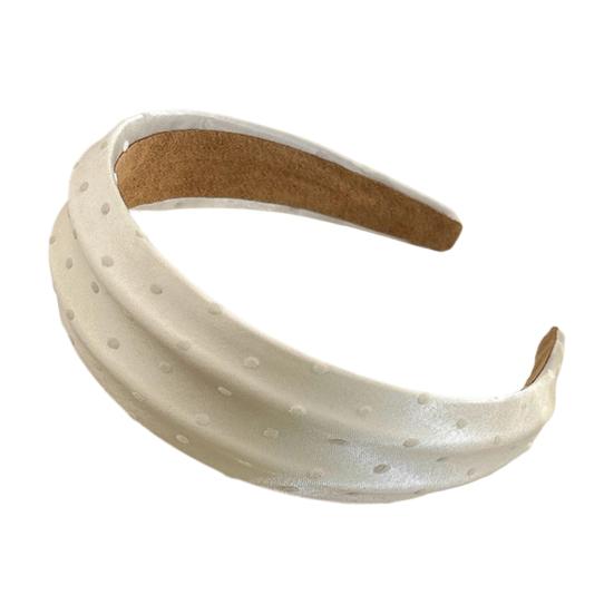 Summer Soft Satin Headband, Wide Elastic Headband with Dot Pattern, Women Lightweight Hair Hoop, Korean Style Non-Painful Hair