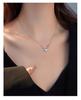 Banyan Tree Silver Letter Love Necklace: 3D Heart Clavicle Chain for Women