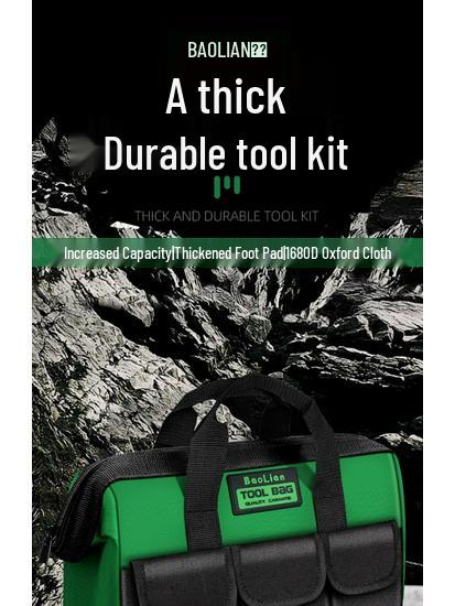 Große Multifunktionale Elektriker Werkzeugtasche: Wasserdichtes, verschleißfestes Segeltuch mit dickem Stoff für praktische Aufbewahrung und Pflege.