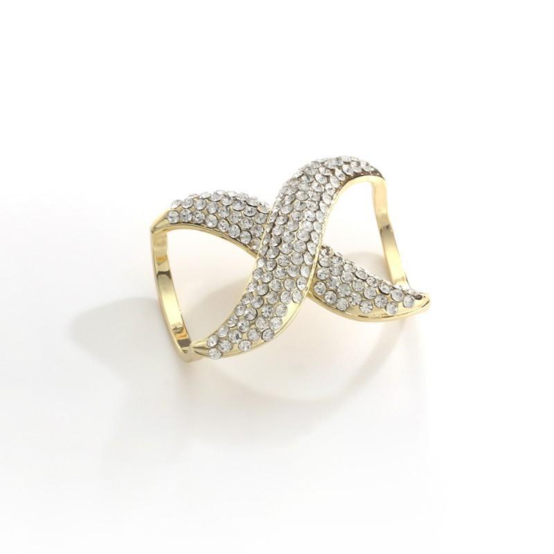 

Metal Scarf Buckle Silk Eight Character Full Diamond Hollow Shawl Waist Belt Knot золотой