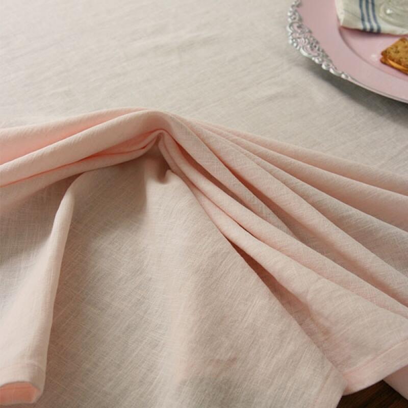 

Color Series Linen Tablecloth (Rectangular for 2) 100x130 (7 colors) pink