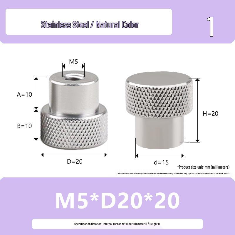 Hongkangming Stainless Steel Knurled Hand-Twist Nut for M3-M12.