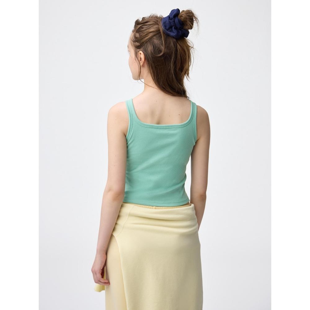 Gu By Uniqlo Bra Feel Cropped Square Neck Tank Top