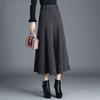 Spring Autumn Winter Women's Woolen Pants Solid Pocket Elastic High Waist Fashion Elegant Loose Wide Leg Ankle Length Trousers