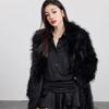 Winter New Imitation Fox Black Long Coat with Cotton and Thick Environmentally Friendly Fur Coat for Women