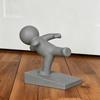 Cute White Humanoid Door Stopper With Non Slip Base Durable Material Perfect For Home Office Bedroom Decor