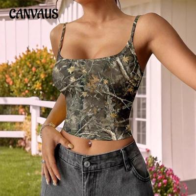 Damen Bustier Bedruckte Tops Sommer Neu Träger Bedruckt Nabel Kurz Ärmellos Temperament Tanktops