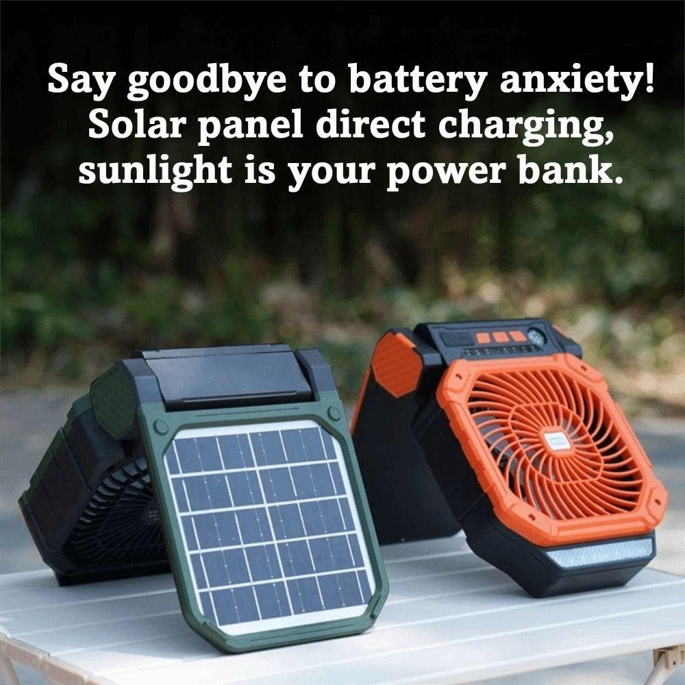 Long-lasting Battery Life Led Lantern Infinite Loop Outdoor Tent Fans Solar Panel Fan Tent Use
