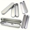 Simple Metal Pencil Holder Sturdy Tin Storage Box Travel-Friendly Stationery Organizer for Pens Pencils Markers School Supplies