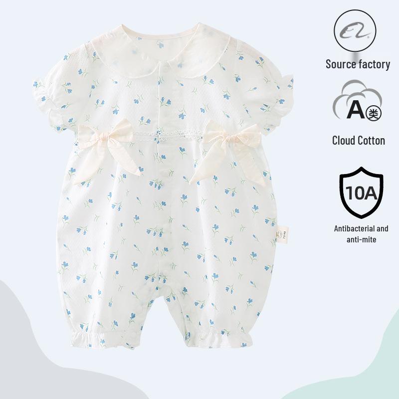 Popular Unisex Baby Summer Cotton Romper - Short Sleeve Bodysuit for Newborns