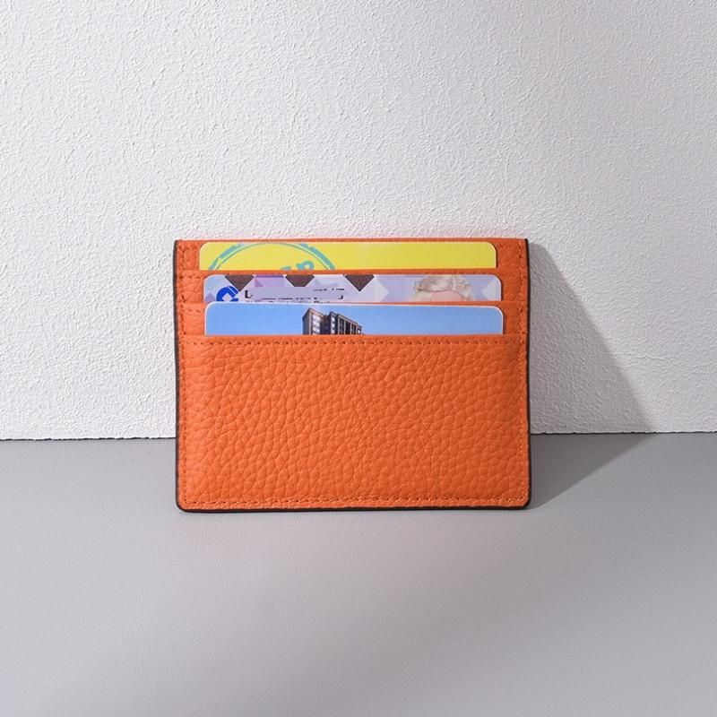 Ultra-Thin Genuine Leather Business Card Holder Compact Wallet Simple Design Top Layer Cowhide Single-Piece Card Sleeve High-End