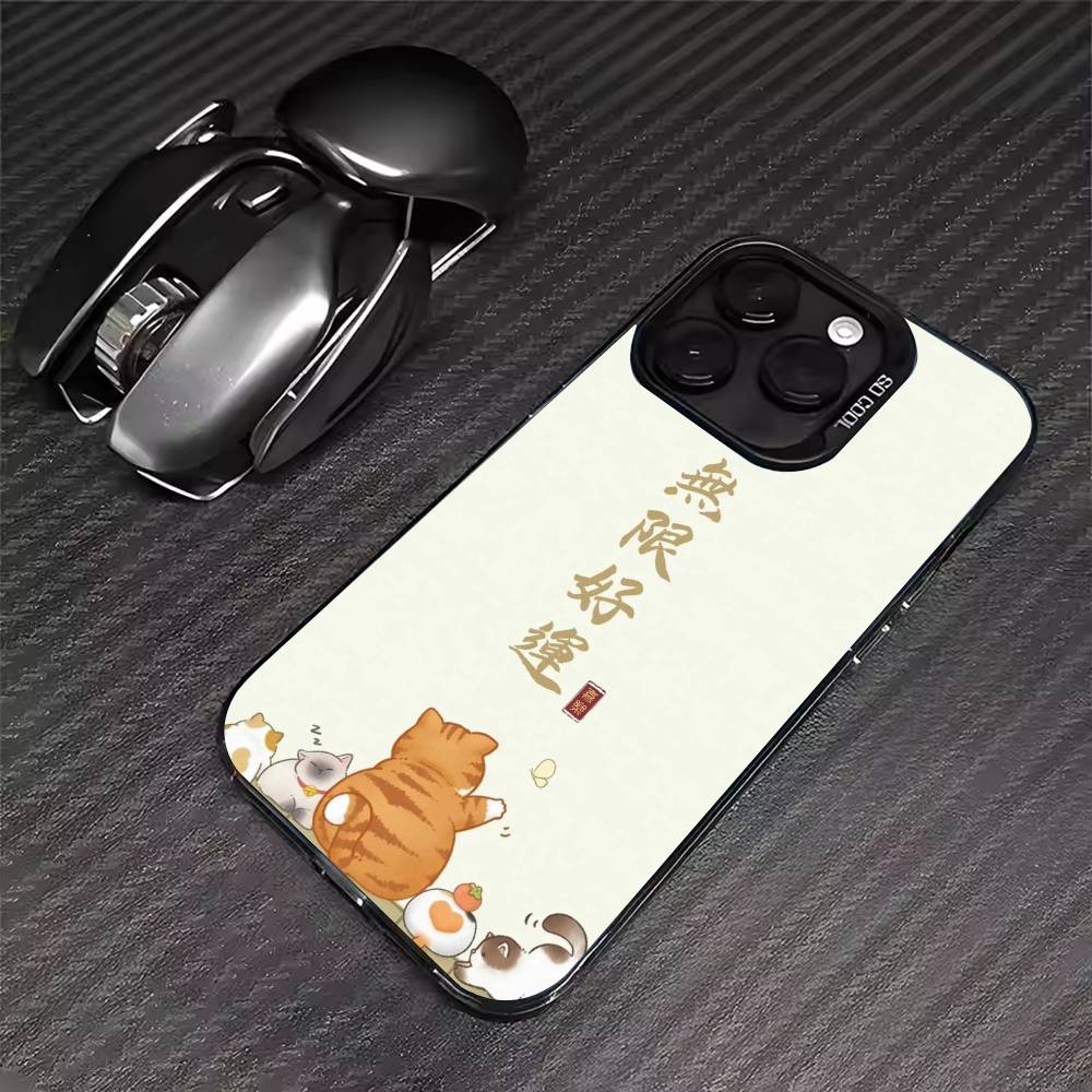 Popular Coffee Cat Cartoon Phone Case For iPhone 17 16 15 14 13 12 11 Pro Max XS Max 7 8 Plus Shockproof Silicone Matte Cover