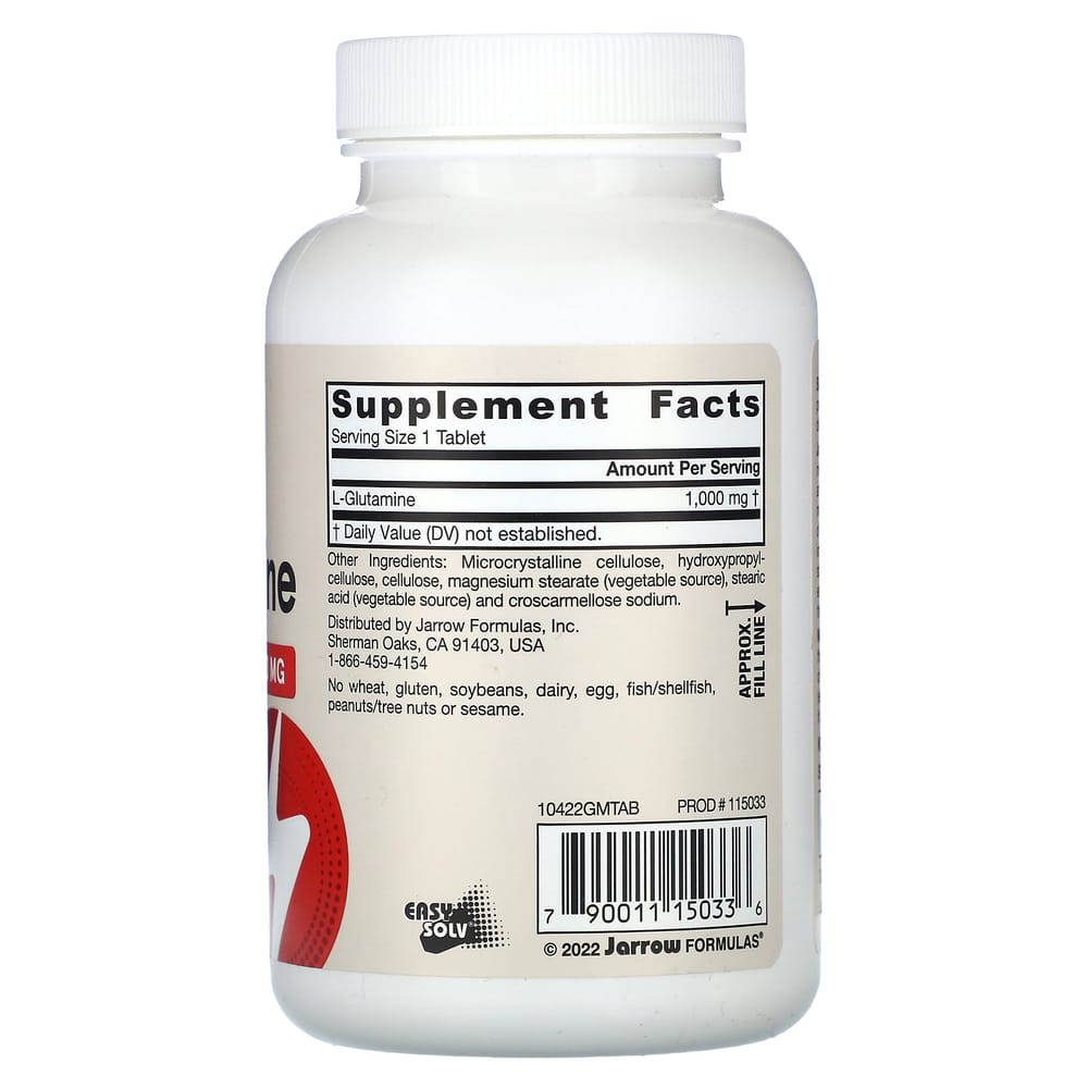 Jarrow Formulas L-Glutamine 1000mg, 100 Tablets