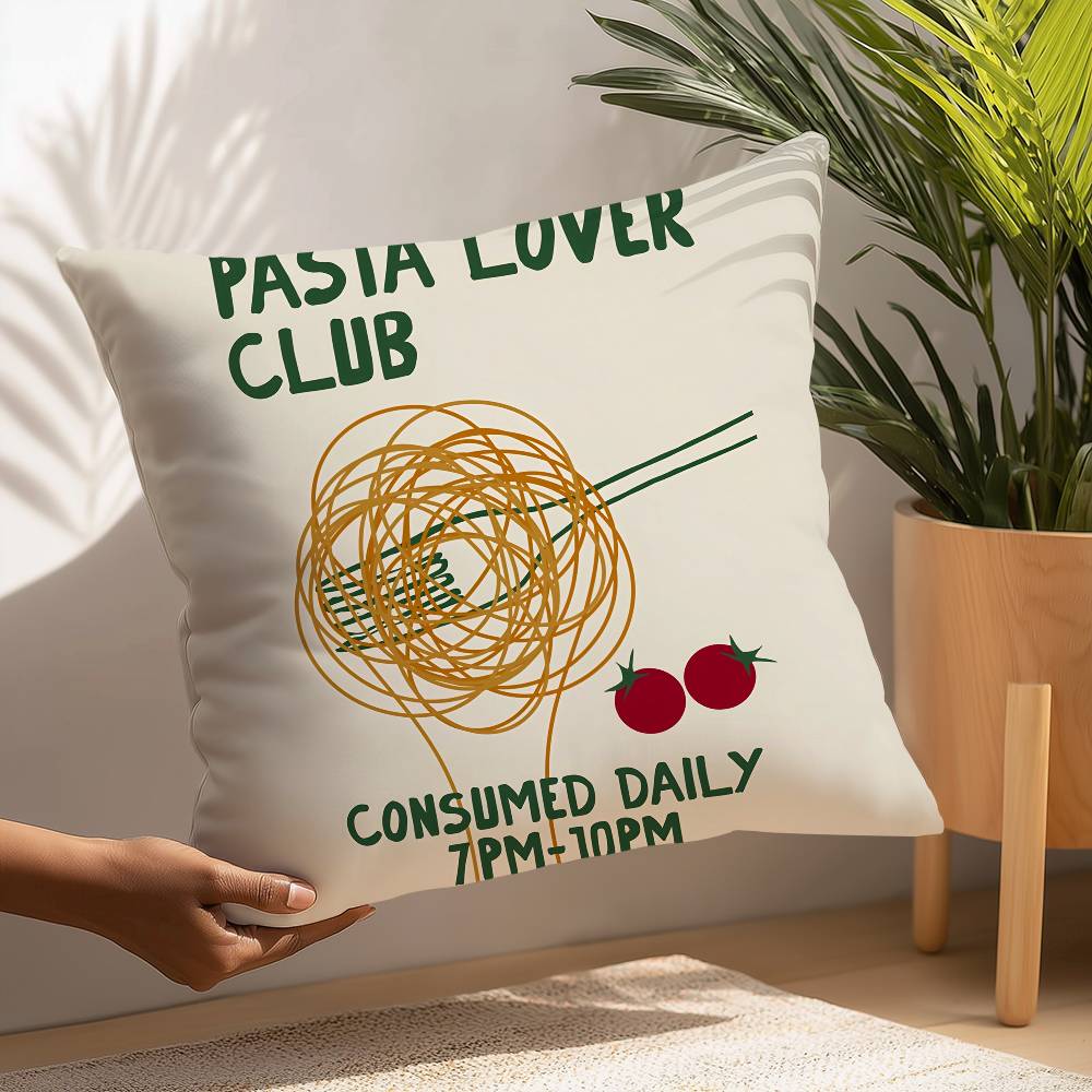 Mokkakanne Kaffee Pasta Liebhaber Wein Käse Kissenbezug Plüschstoff Weicher Kissenbezug Zweiseitiger Druck Kissenbezug Haushalt