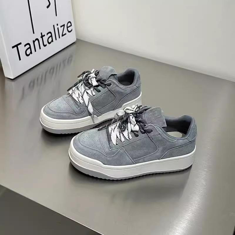 

Ретро нишевые желтые женские модные весенние новые универсальные повседневные спортивные туфли на толстой подошве, кеды 40 серый