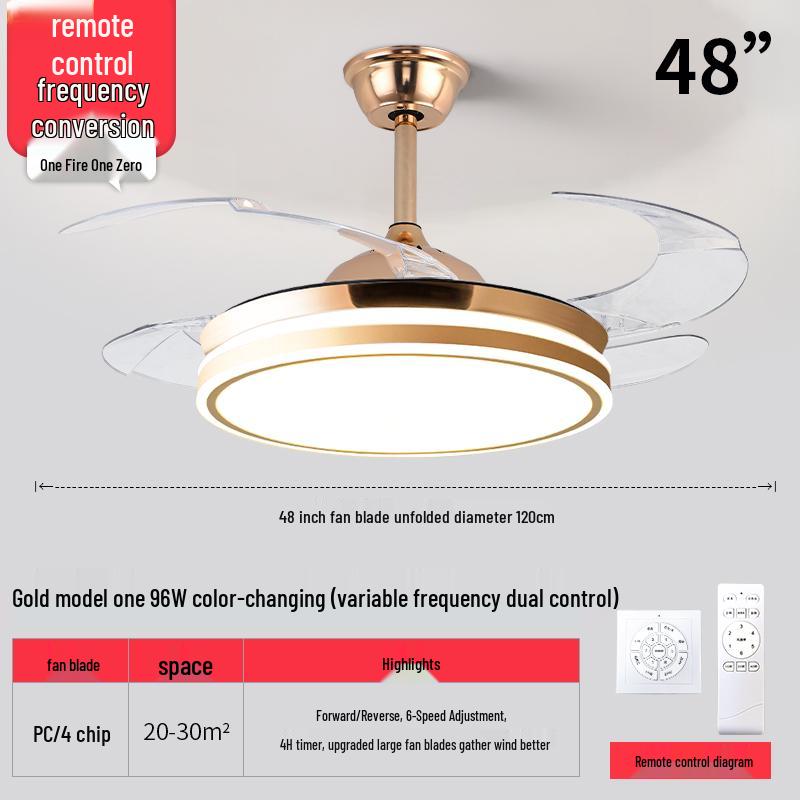 Nordic Luxury Smart Chandelier with Invisible Ceiling Fan for Living Room, Bedroom, and Dining Room.