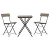 VidaXL Folding Bistro Set 3 Pcs Grey Wicker, Bistro Set, Garden Table and Chairs, Set 319991