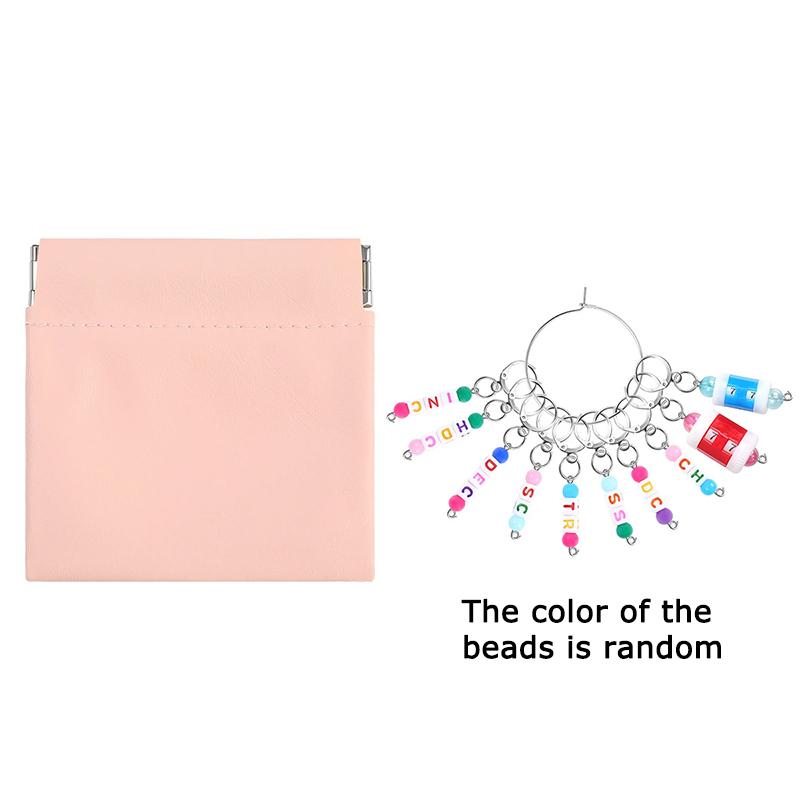 

WTEMPO Coloful Beaded Locking Stitch Markers Keychain for Knitting Quilting Crocheting Perfect Gift for Grandma or Mom Sewing Supplies with A Bag 12pcs*3set розовый