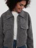 Women's European & American Style Grey Wool Coat with Turn-Down Collar, Large Pockets, for Autumn & Winter