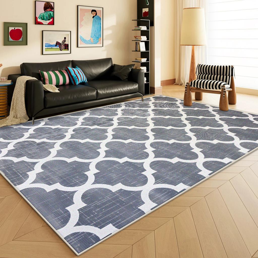 Nordic Geometric Carpet for Living Room Light Luxury Decoration Striped Abstract Rug Bedroom Kitchen Washable Non-slip Floor Mat